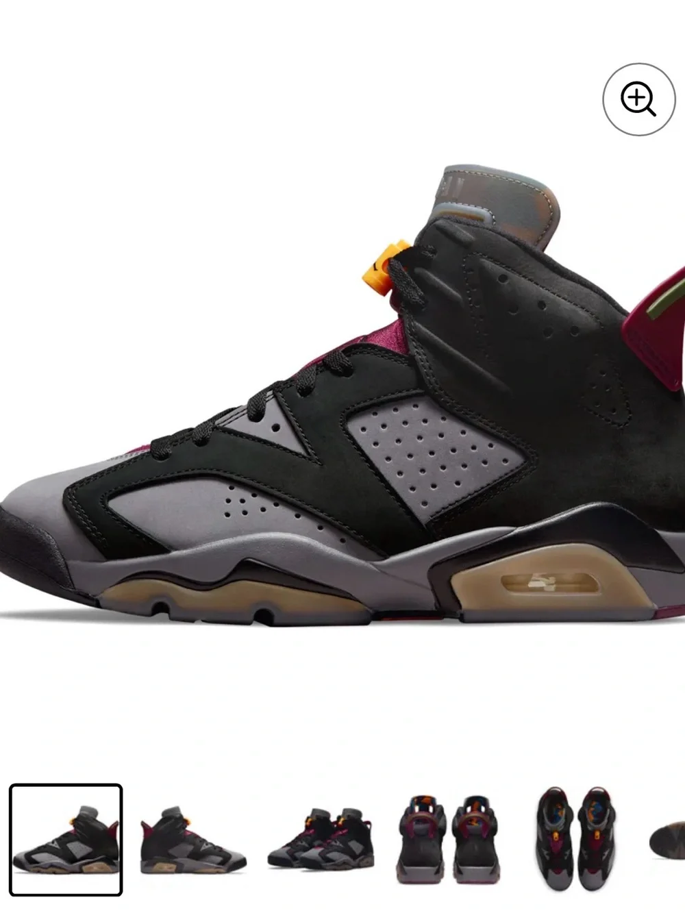 Jordan Men's Black, Gray and Burgundy High-Top Sneakers